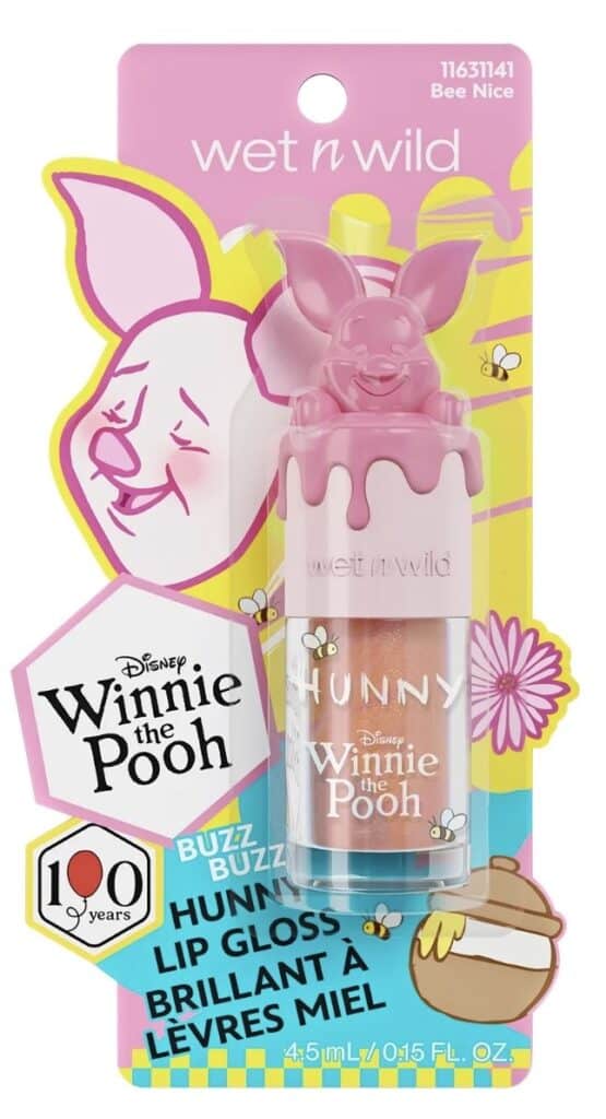Winnie the Pooh themed lip gloss with pink pig character design.