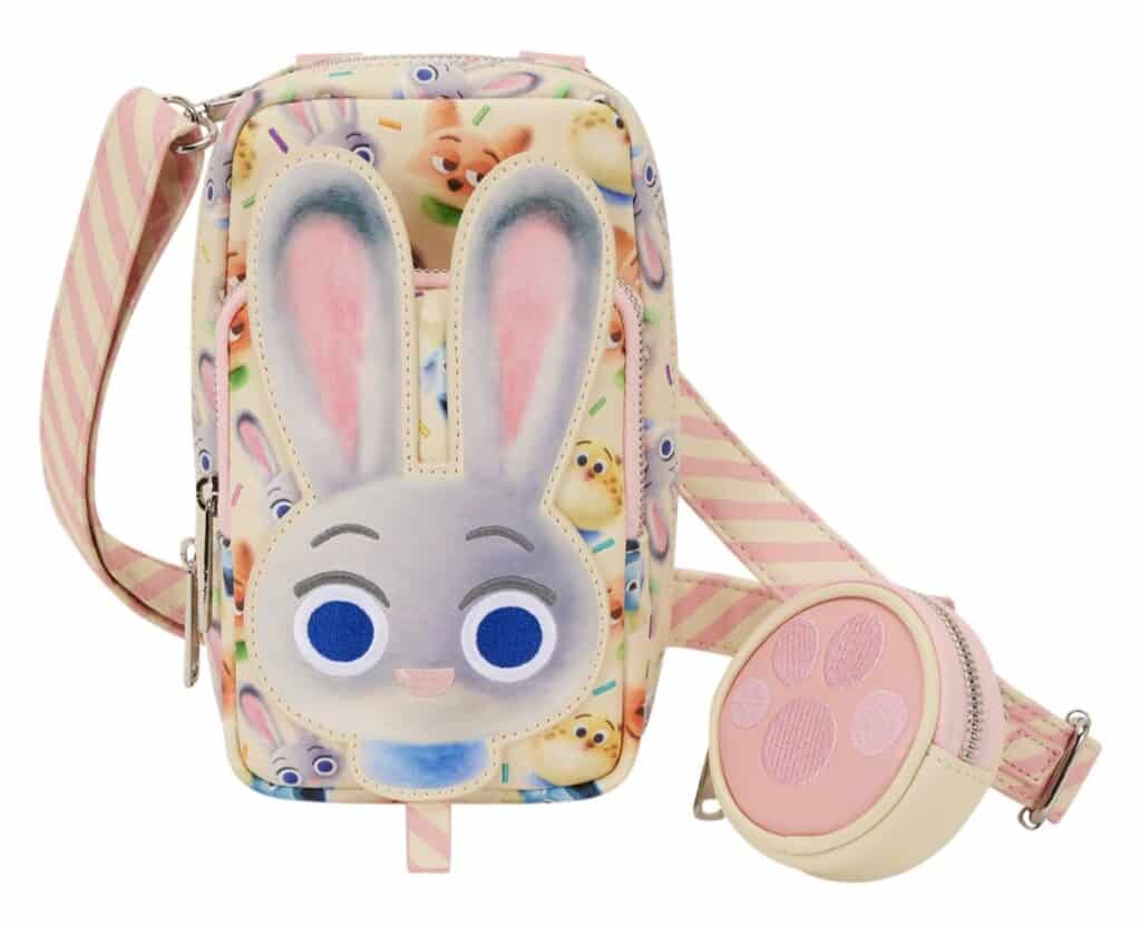 Adorable bunny-themed backpack with plush ears and a matching portable speaker for kids.