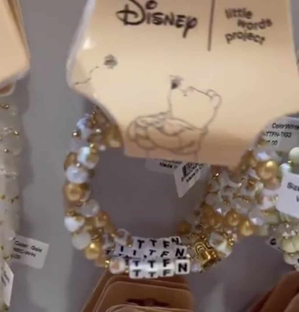 Bracelet featuring pearls and alphabet beads from Disney Little Words Project collection.