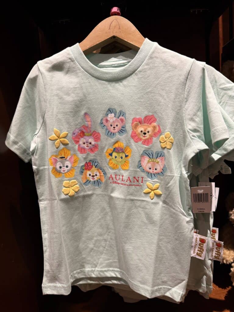 Disney animal character T-shirt with floral details, perfect for kids' casual wear.