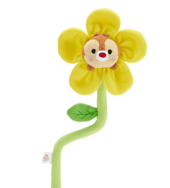 Adorable Disney plush flower toy featuring a cute animal face and bright yellow petals.