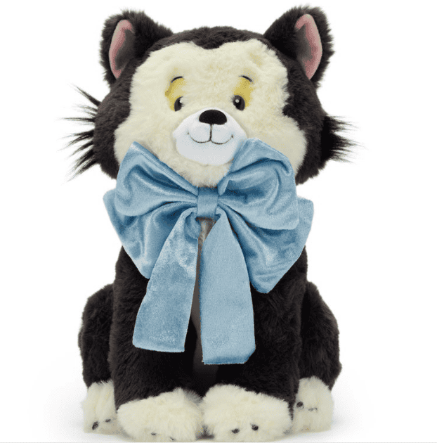 Adorable Disney husky plush toy with a large blue satin bow, perfect for Disney fans and plush colle.