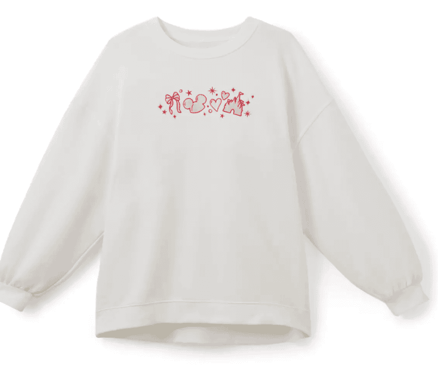 Cute Disney Valentine's Day sweatshirt with love-themed graphics.