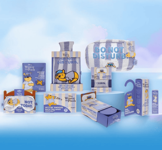 Winnie the Pooh-themed sleep accessories and toys for kids' bedtime routines.
