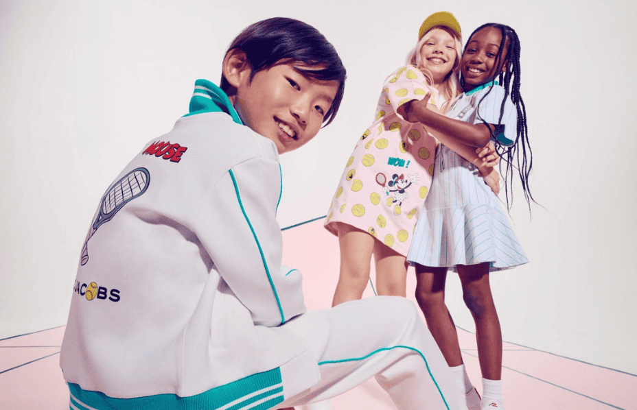 Playful kids tennis outfits from Disney x Marc Jacobs for spring/summer 2026.