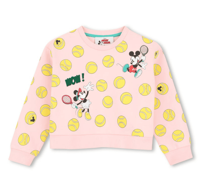 Playful Disney Mickey Mouse tennis sweatshirt for kids, perfect for spring/summer 2026.