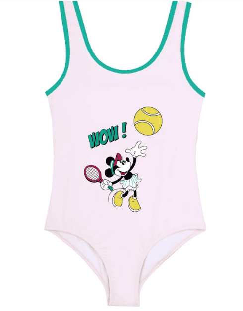 Playful Disney x Marc Jacobs kids tennis bodysuit with Mickey Mouse and tennis theme.