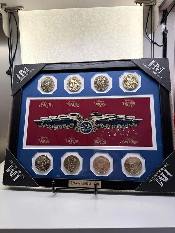 Disney coin collection featuring iconic symbols from Disney movies and adventures.