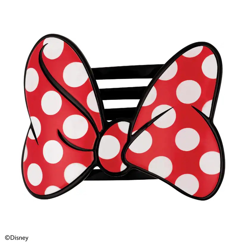 Red Minnie Mouse bow with white polka dots for hair accessories.
