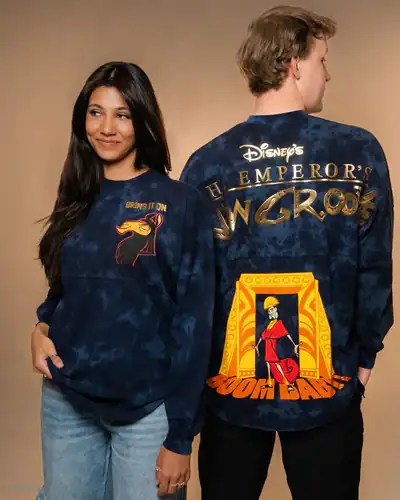 Disney's The Emperor's New Groove themed sweatshirt with character graphics.