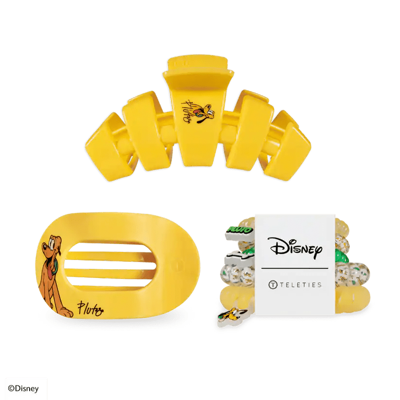 Disney Mickey & Friends Teleties hair accessories with Pluto design, yellow color, fun character sty.