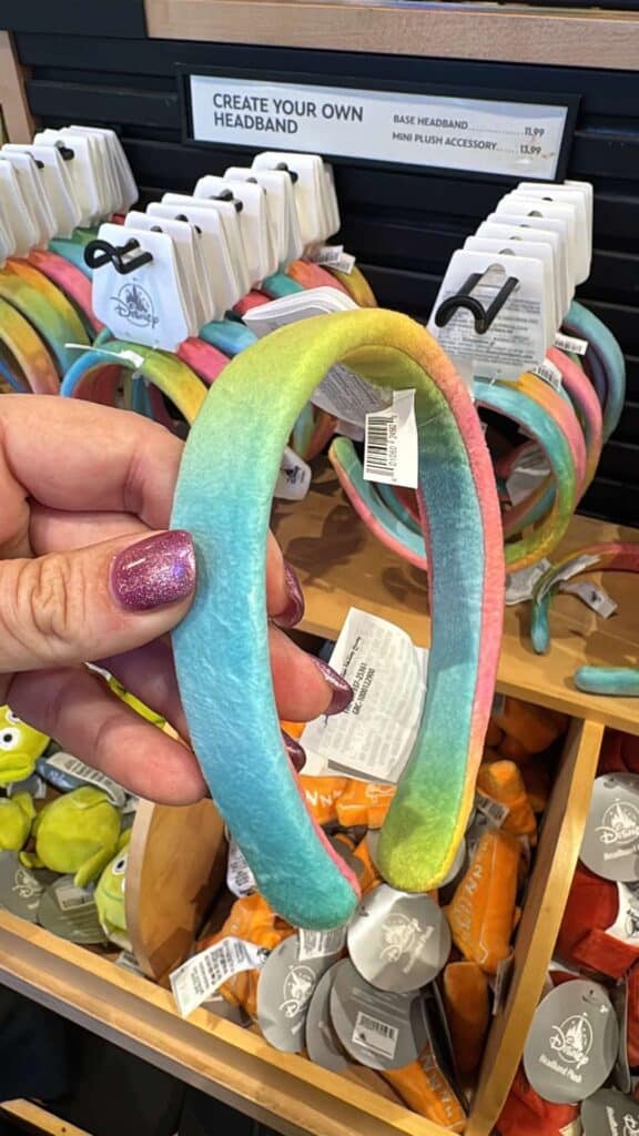 Colorful rainbow headbands for kids and adults.