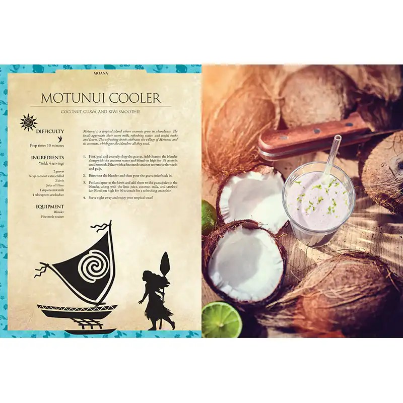 Disney-inspired Motunui Cooler with coconut, kiwi, and tropical flavors. Perfect for spring hosting.