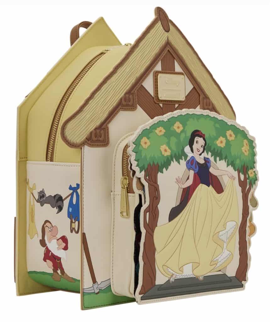 Disney Snow White backpack featuring a colorful princess and woodland scene.