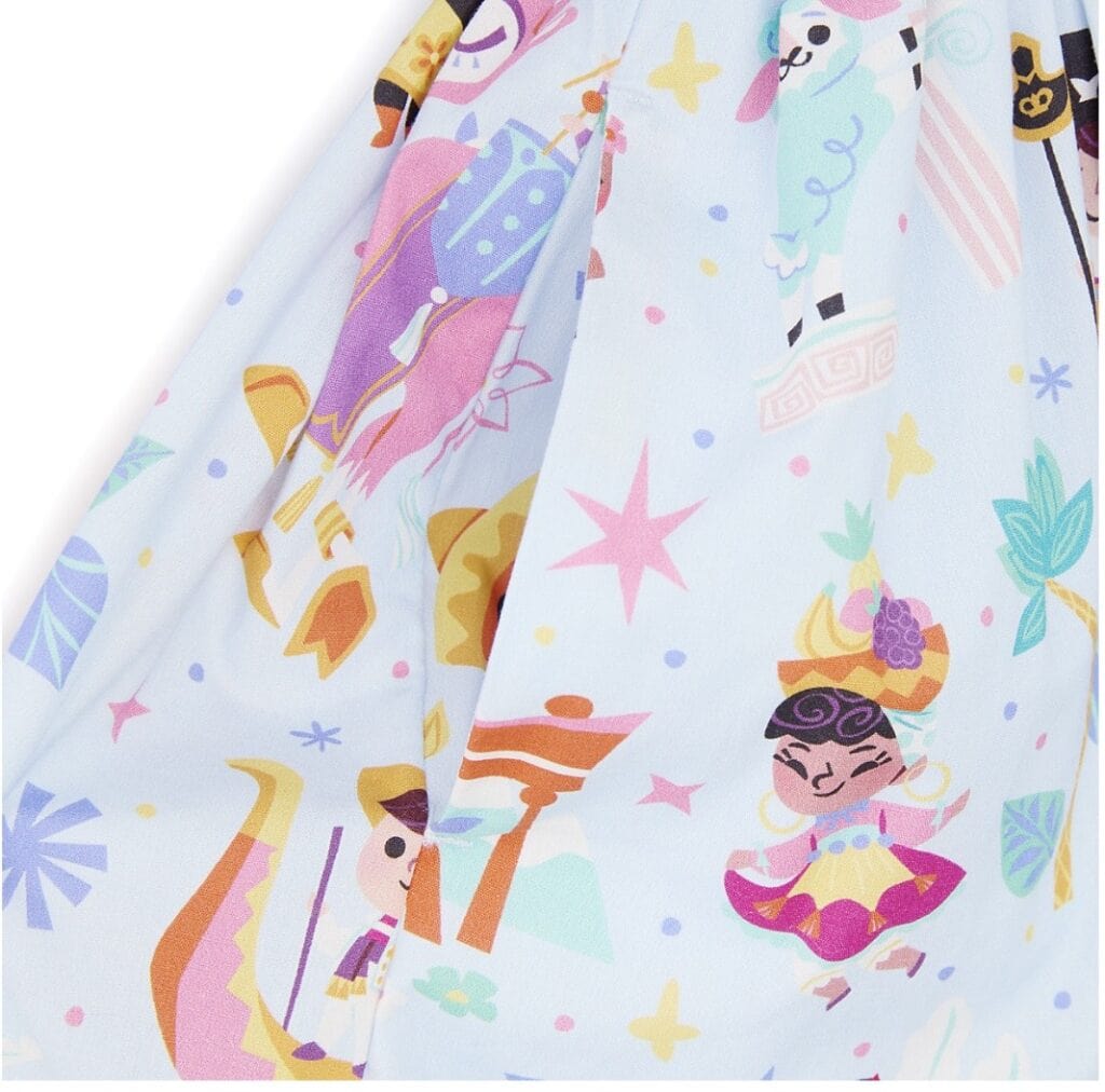 Enchanting Disney princess-themed dress with colorful, whimsical prints.