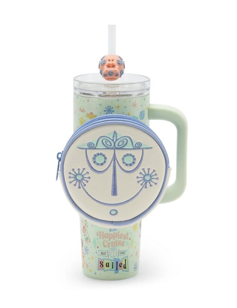 Mickey Mouse-themed tumbler with straw, Disney Cruise line design, perfect for Disney fans.