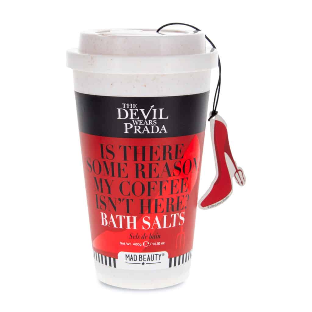 Disney-themed coffee mug with bold quote and red high heel charm.