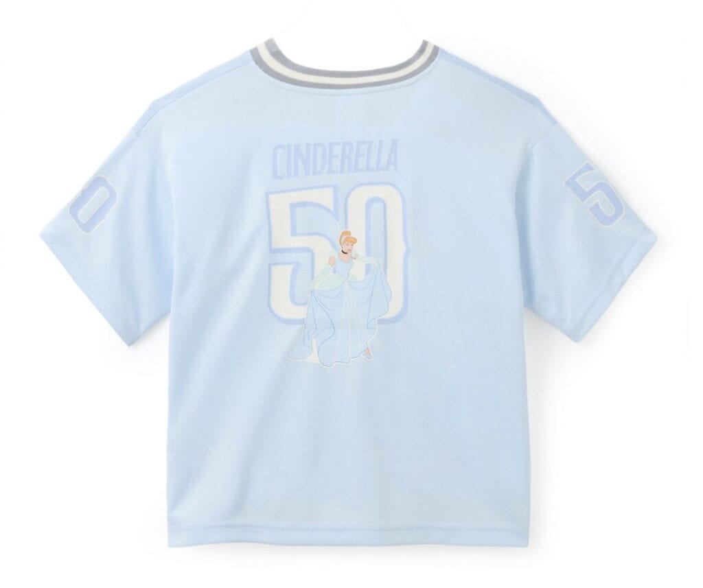Cinderella 50th anniversary themed T-shirt featuring a graphic of Cinderella and the number 50. Perf.