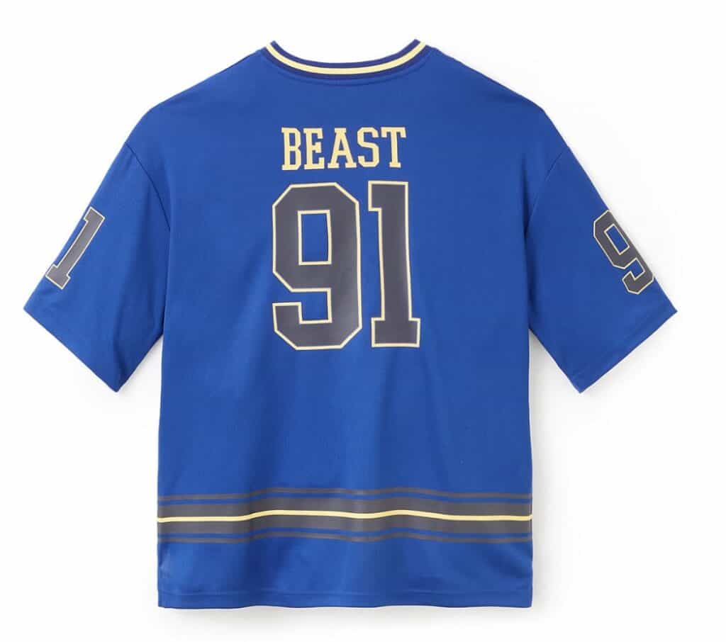 Blue Beast hockey jersey with number 91 and "BEAST" text on back.