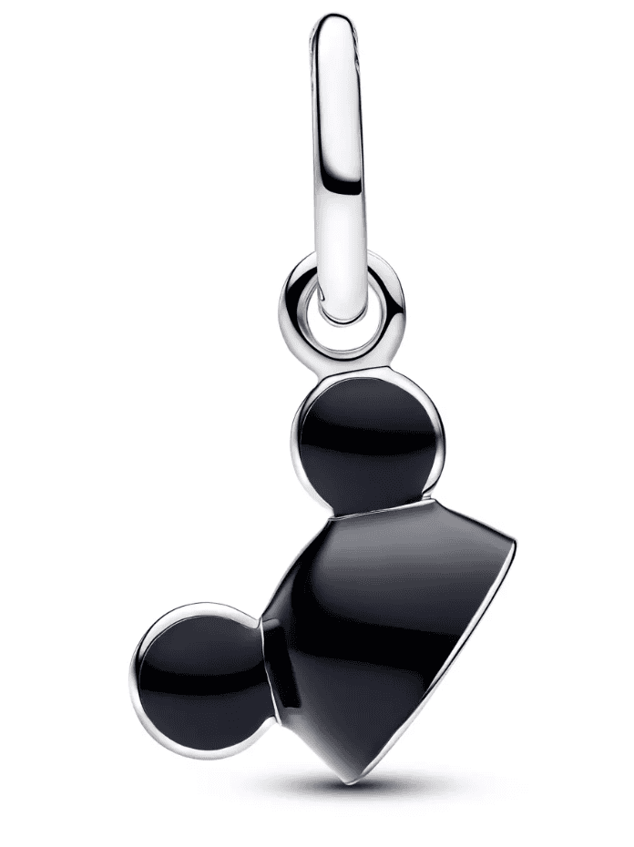 Elegant Mickey Mouse charm with black and silver finish for Disney fans.