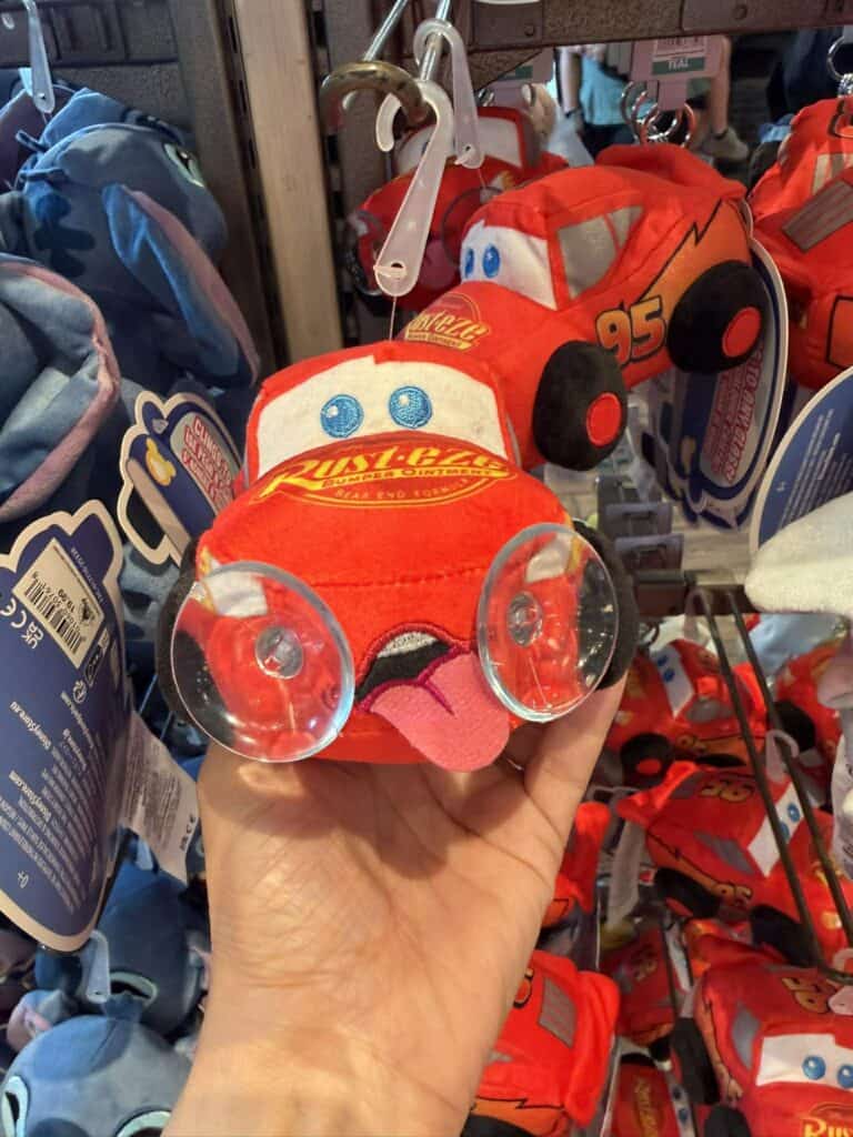Disney Car Cling featuring Lightning McQueen with expressive eyes and a friendly smile.