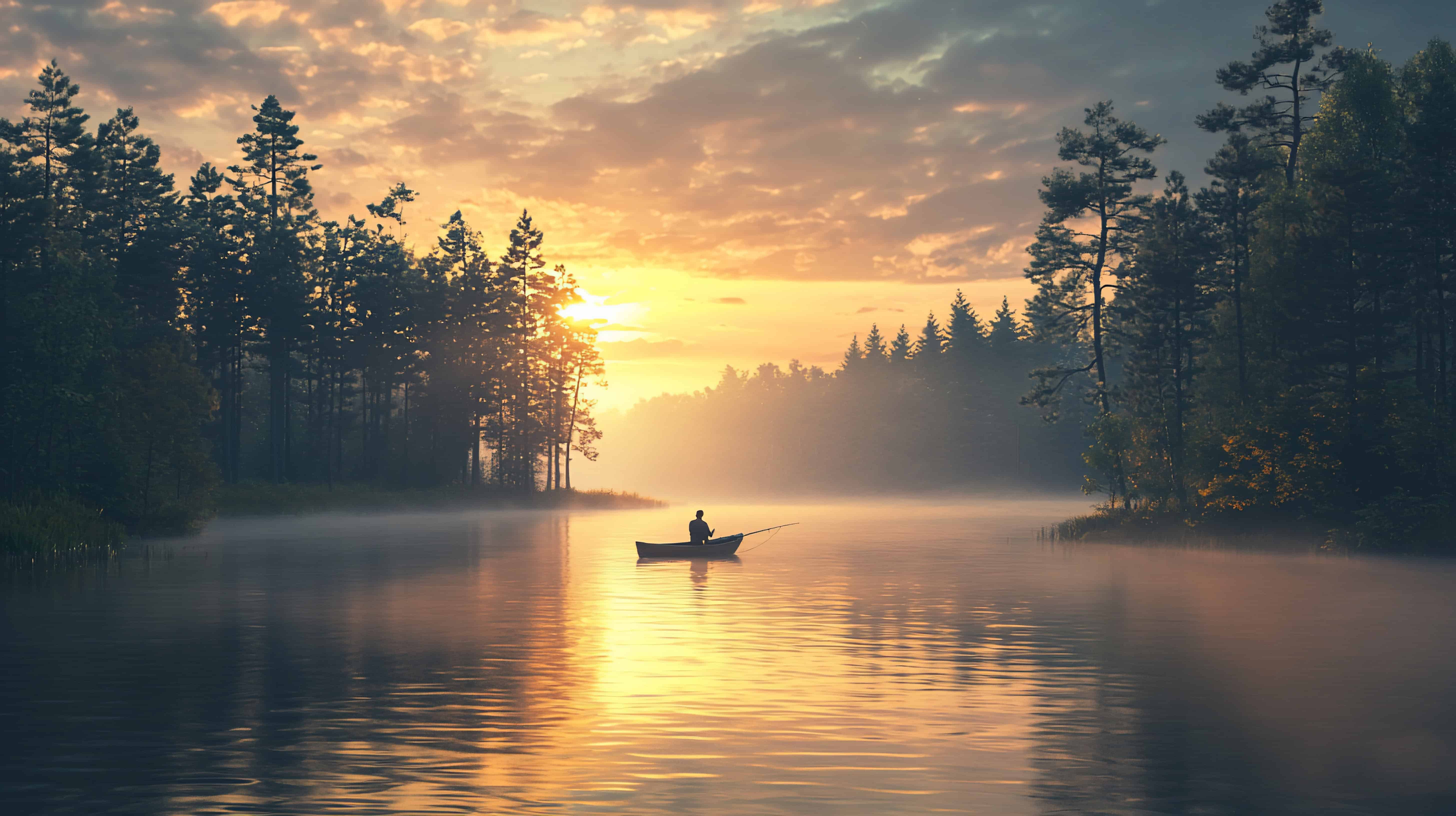 Open water at the start of a fishing day