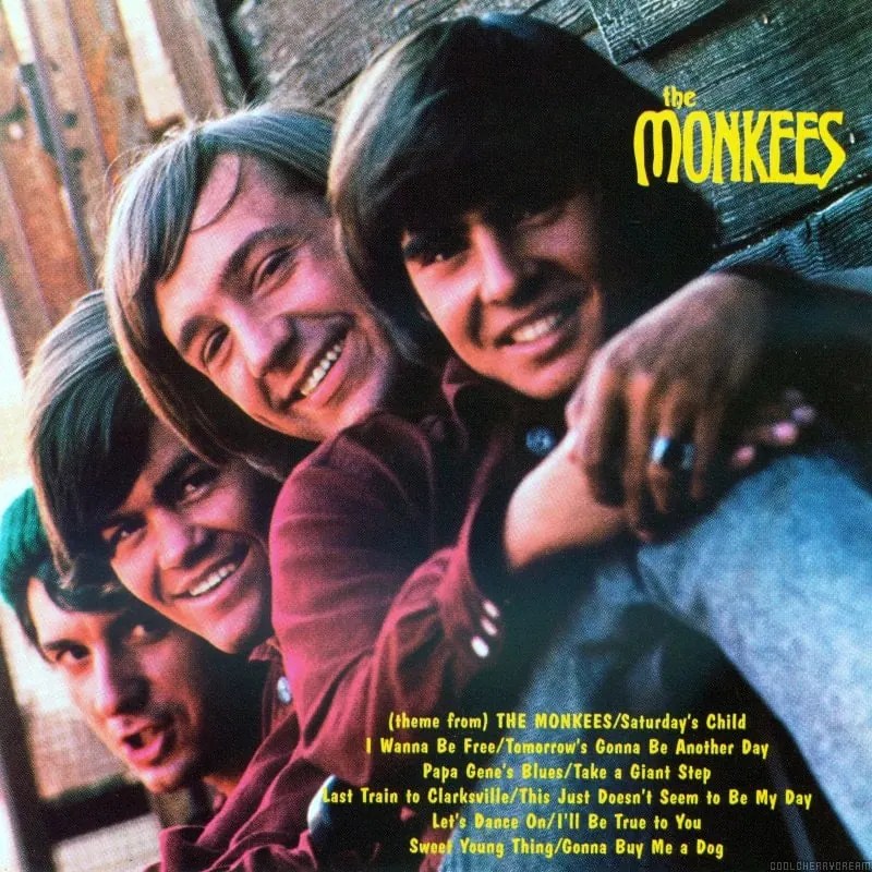 The Monkees album cover, with the four of them smiling in a line