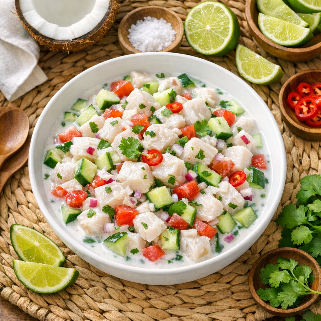 Coconut Cucumber Fish Ceviche Recipe