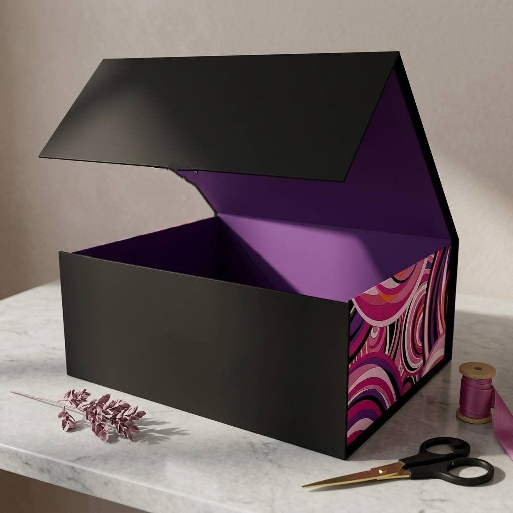 Custom Artistic Printed Magnetic Folding Gift Box For Luxury Brands
