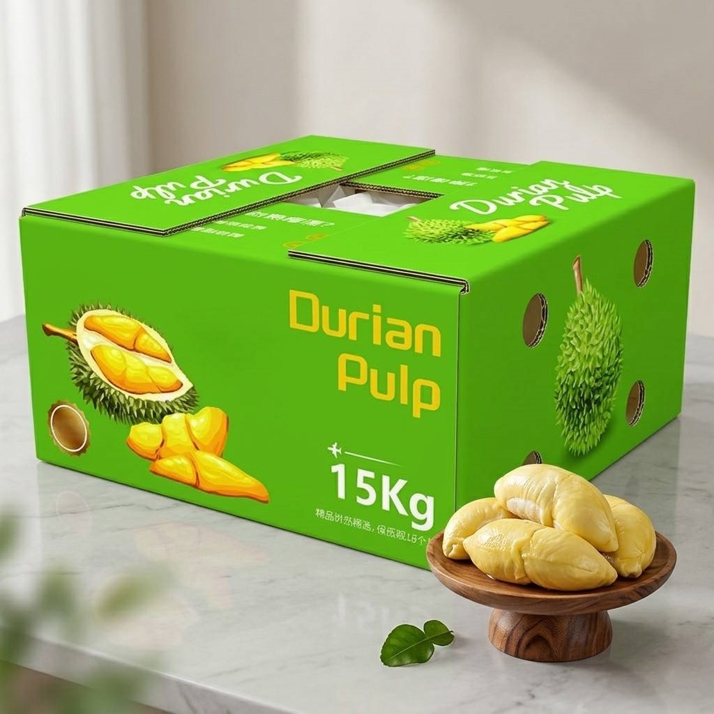 Embalagem segura e sustentável de frutas Durian para exportação