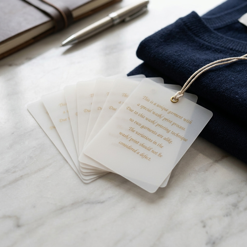 Custom White Semi-Transparent PP Hang Tags For Premium Clothing Branding