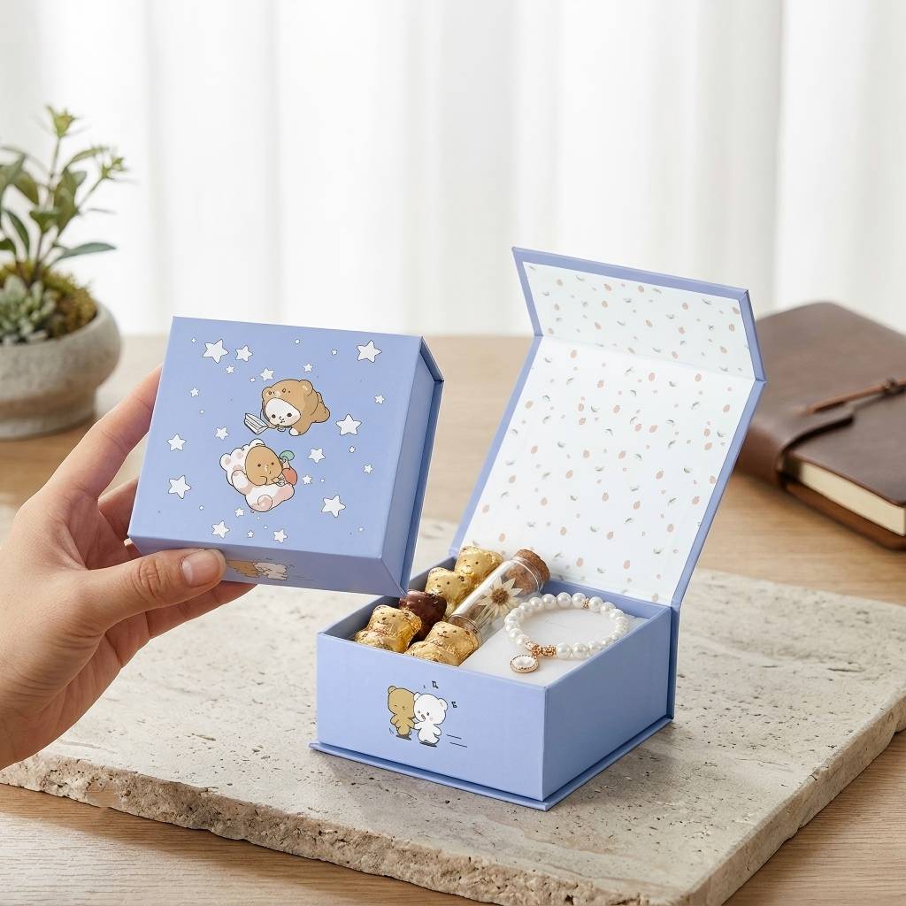 Custom Cute Cartoon Magnetic Gift Boxes For Small Accessories