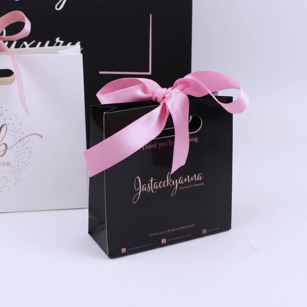 Luxury Black Paper Bags With Integrated Die-Cut Handles