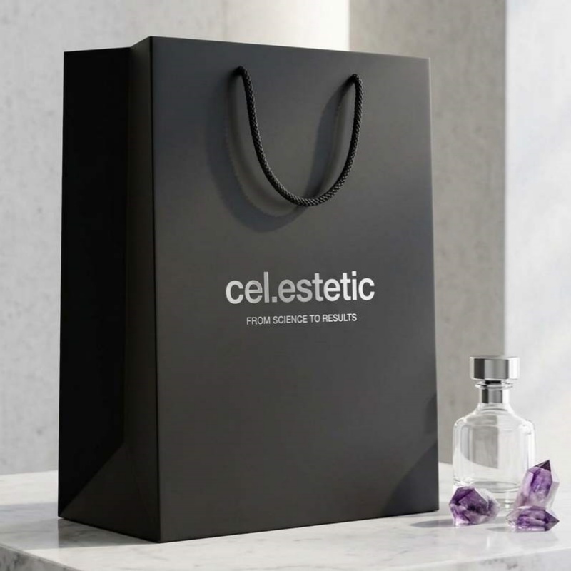 Luxury Black Paper Bags With Elegant Silver Foil Logo