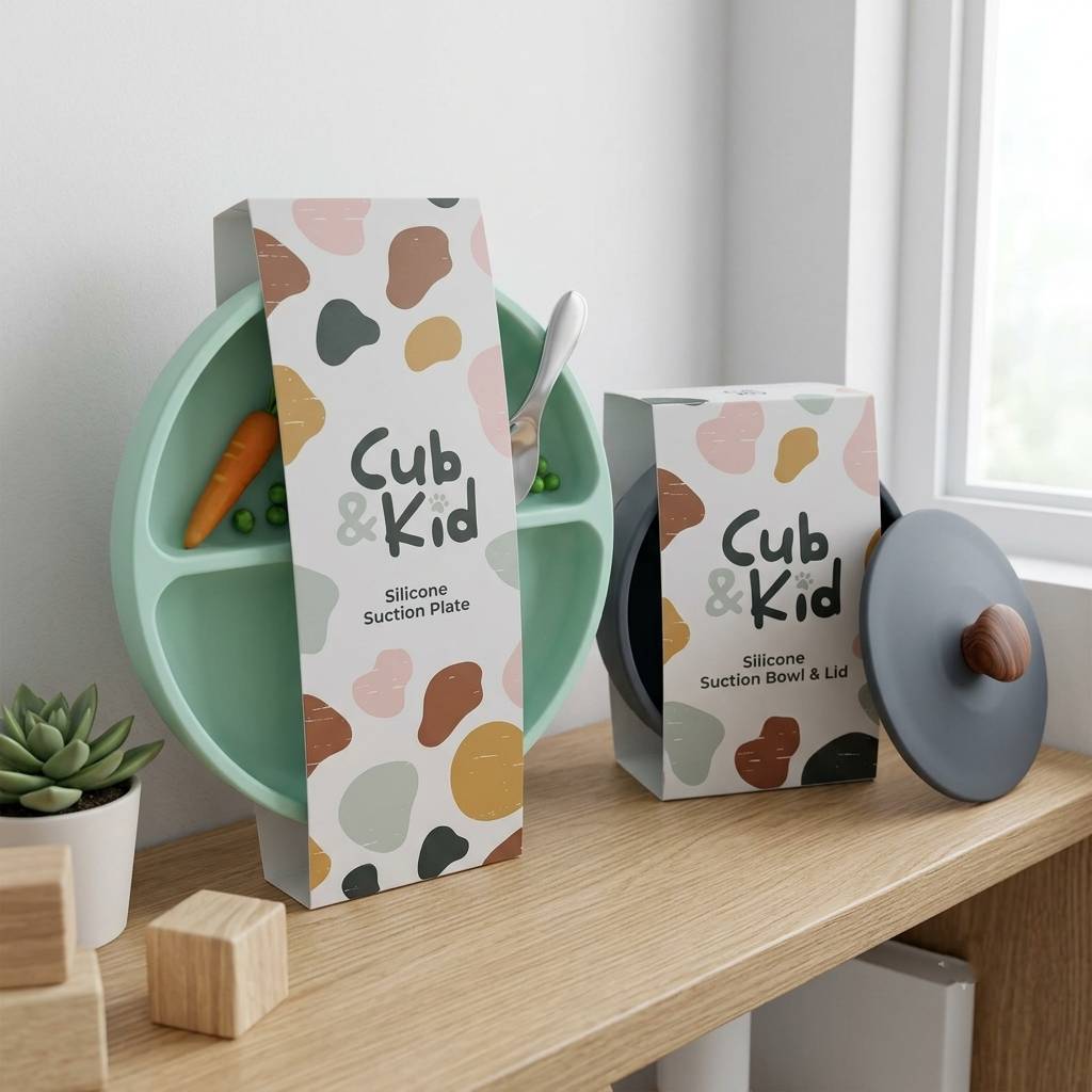 Premium Custom Printed Paper Sleeve For Silicone Baby Tableware