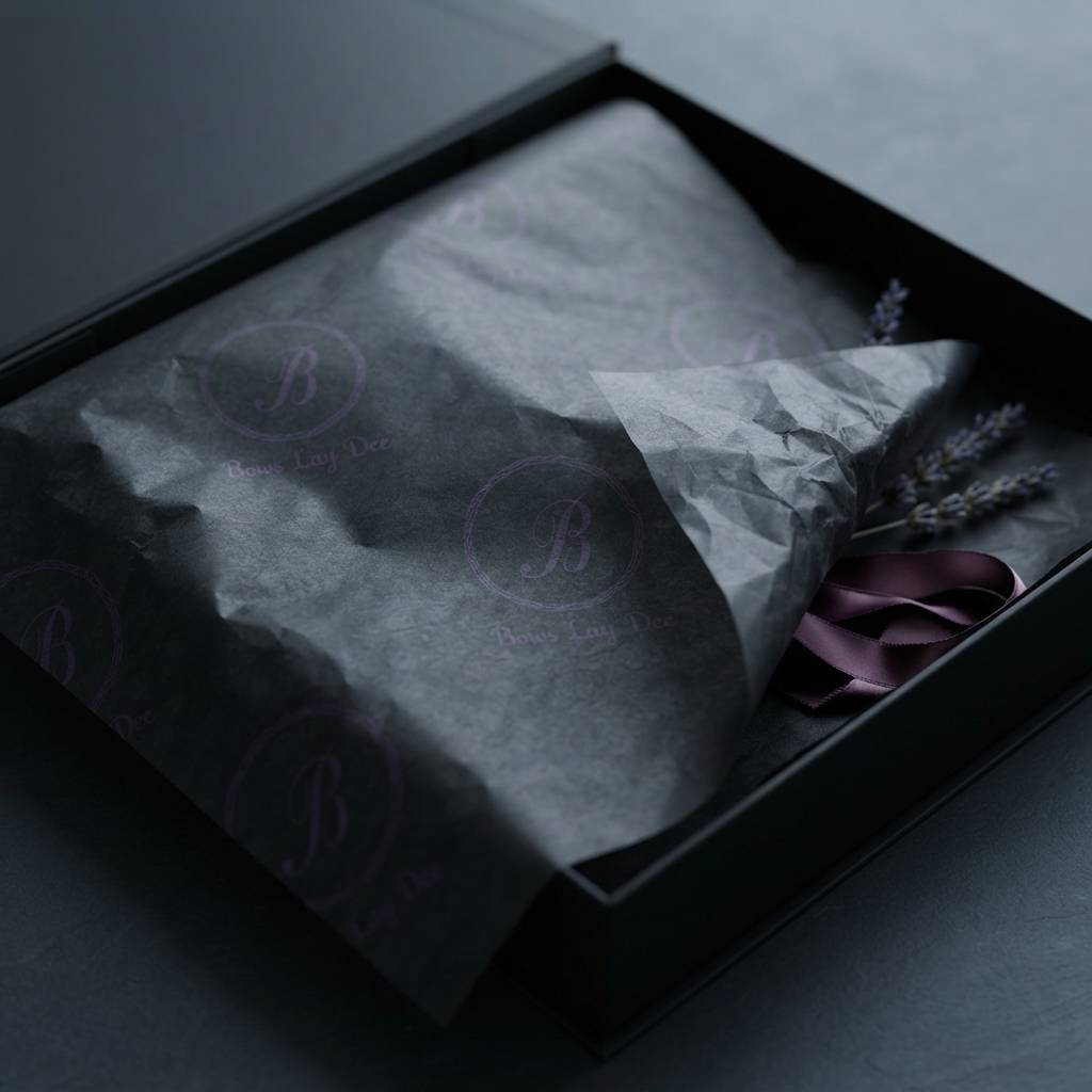 Custom Black Tissue Paper With Elegant Logo For Luxury Packaging