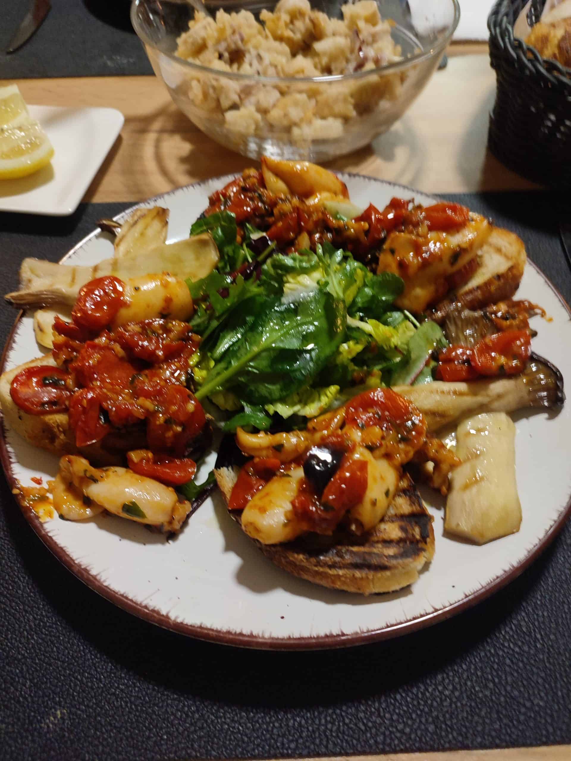 Bruschette mit gegrillten Steinpilzen und gebratenen Datteltomaten vom Privatkoch Carmine Marzano – Vegetarische Vorspeise in Frankfurt & Bad Homburg