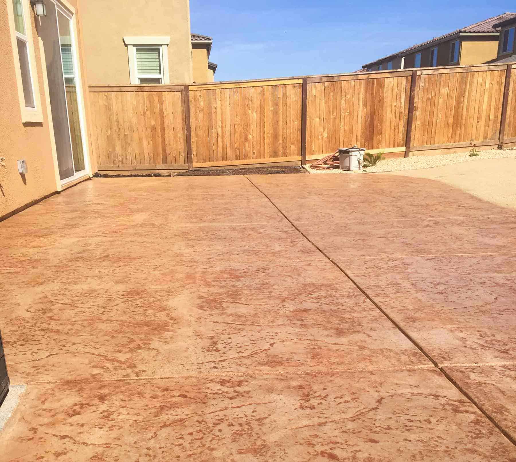 Concrete colored-stamped-backyard-patio in Roseville, CA