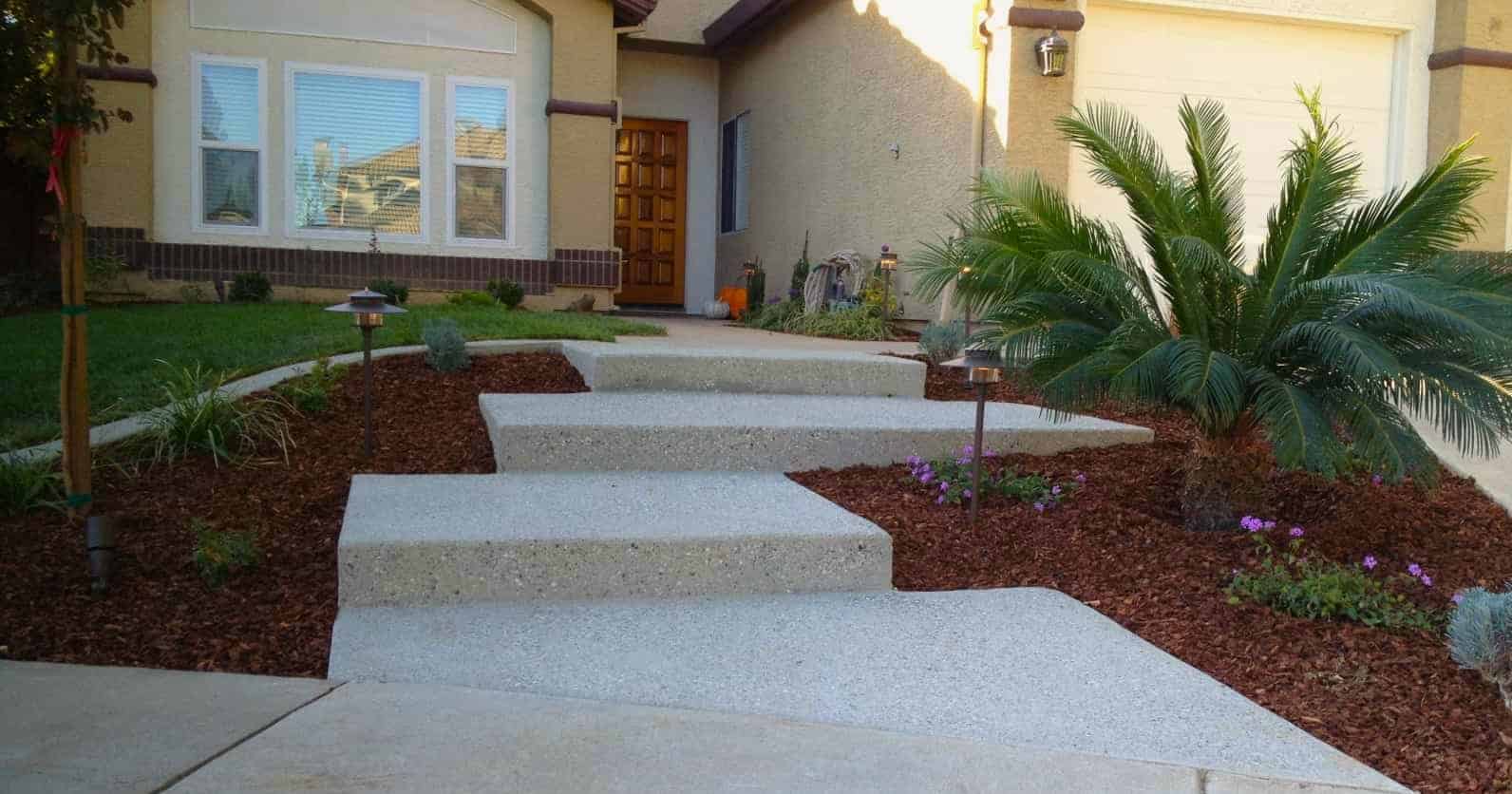 Concrete hero exposed aggregate concrete steps in WOODLAND