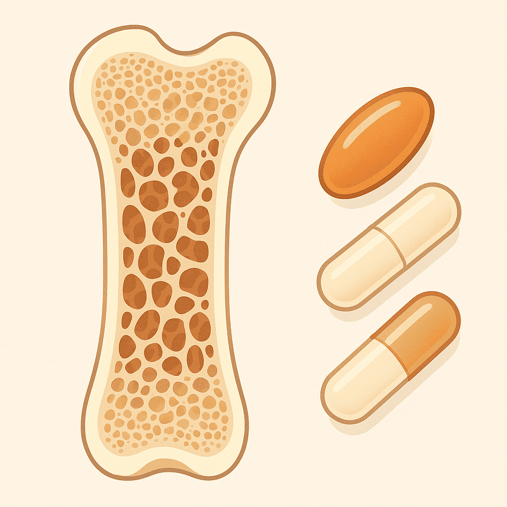 Bone density with calcium vitamin D K2