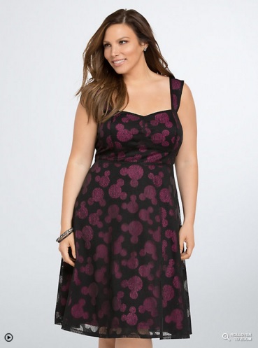 Torrid Disney Mickey Collection Peekaboo Lace Swing Dress