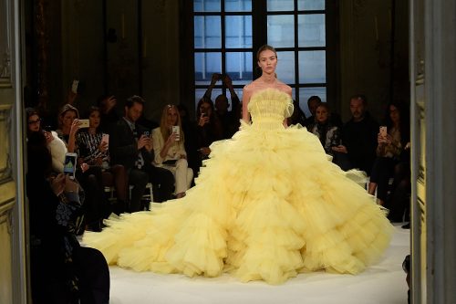 PARIS, FRANCE - JANUARY 23: A model walks the runway at the Giambattista Valli Spring Summer 2017 fashion show during Paris Haute Couture Fashion Week on January 23, 2017 in Paris, France. (Photo by Catwalking/Getty Images)
