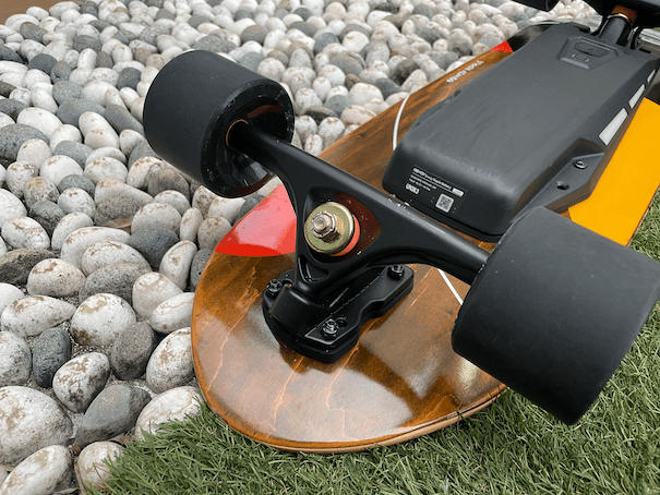 Closeup photo of Exway Ripple trucks