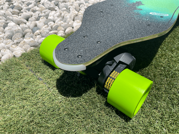 Close up photo of Meepo Aurora tail guard and belt motors