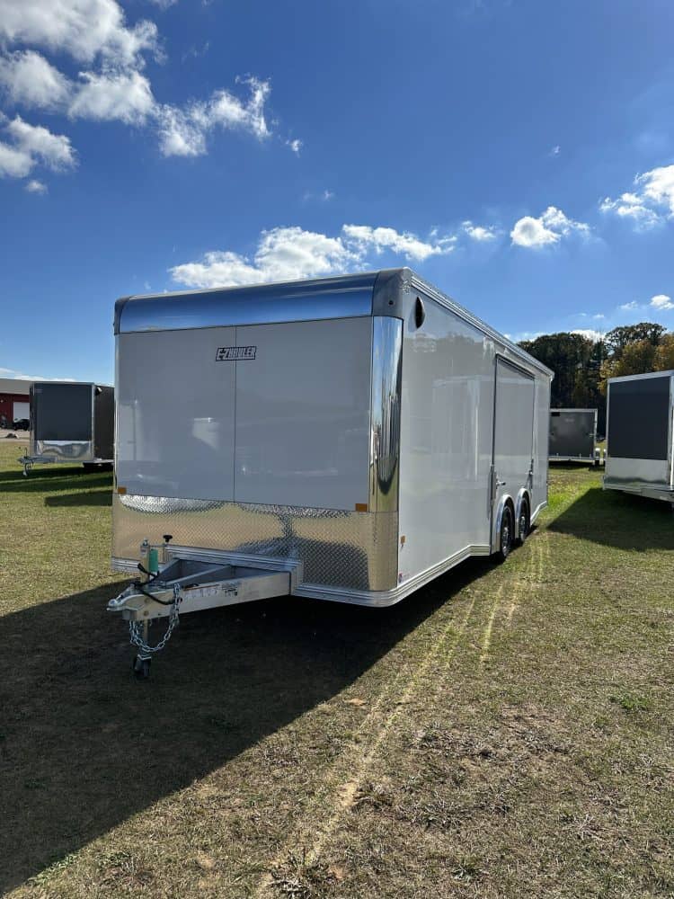 EZ Hauler enclosed car trailer for secure vehicle transport, featuring durable construction and spacious interior. Perfect for auto enthusiasts and professional transport needs.