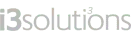 Logo of i3solutions with company name and modern office building background.
