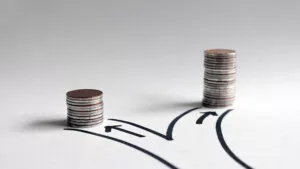 I3solutions logo with stacked coins representing financial growth.