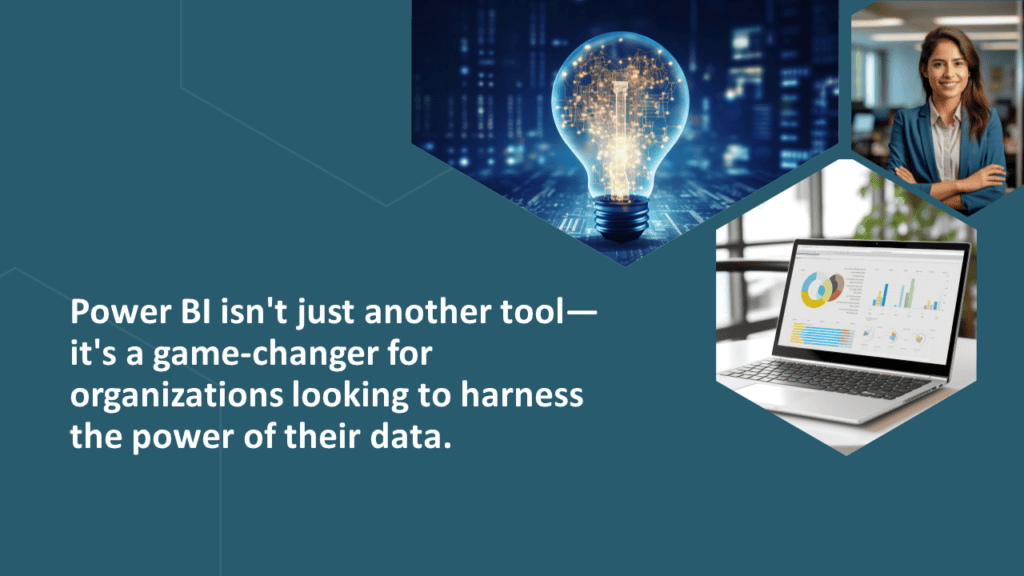 Power BI dashboard with data visualizations and analytics tools for business insights.