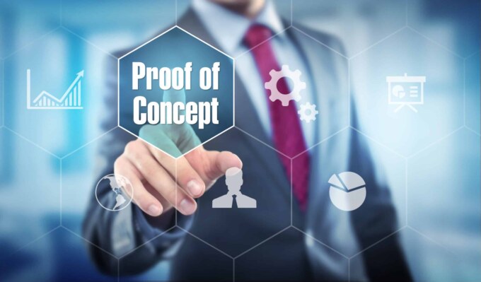 Business professional pointing to 