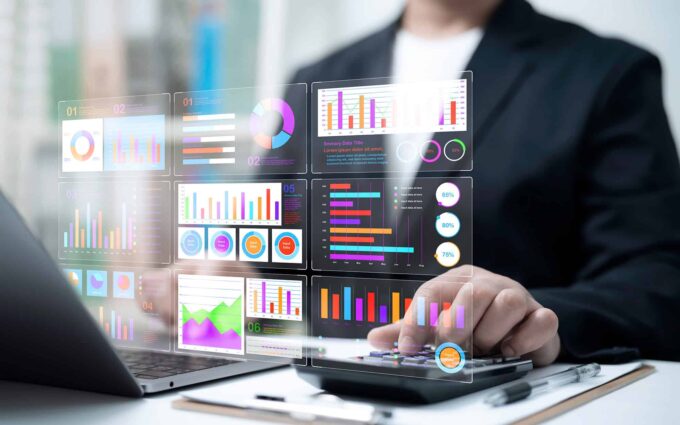 Interactive enterprise reporting dashboard with analytics and data visualization tools.